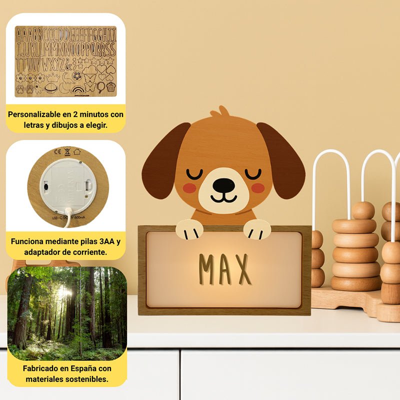 Lampara Infantil Personalizada Perro - Nanetes